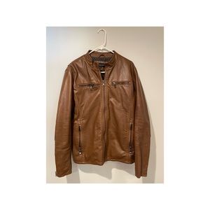 Pronto Uomo Mens Brown Leather Jacket